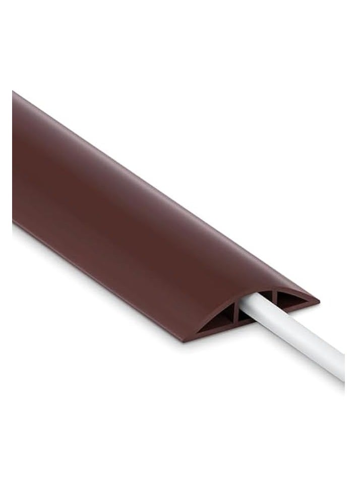 erorex 10FT Cord Cover ground, Brown Cord Hider ground, Extension Cable Cover Power Cord Protector ground, Cable Management Hide Cords on ground- Soft PVC Wire Covers - Cord Cavity: 0.47" (W) x 0.24" (H)  - Image 1