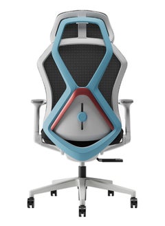 AFTERWORK AFTERWORK Infinity Gaming Chair – 2D Headrest, 2D Armrests, Sliding Molded Seat, Lumbar Height Adjustment, 5-Position Tilt Lock – White & Blue Gaming Chair  - Image 1