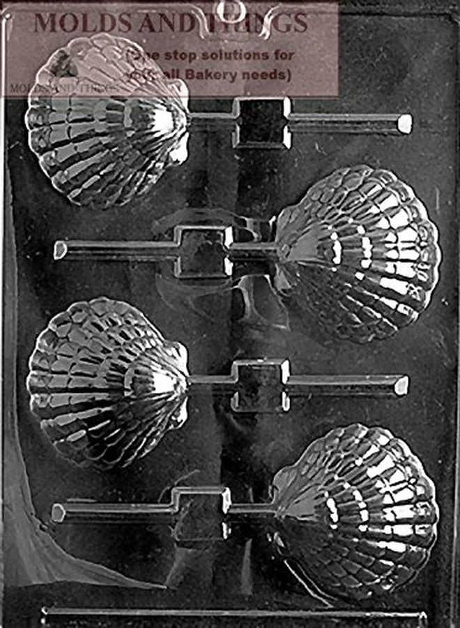 MOLDS AND THINGS مجموعة متنوعة من أصداف البحر، قالب شوكولاتة وحلوى بحري على شكل صدفة بحرية - قالب بلاستيكي على شكل صدفة بحرية لصنع الشوكولاتة والحلوى وهدايا الحفلات والحلويات ذات الطابع البحري - Image 2