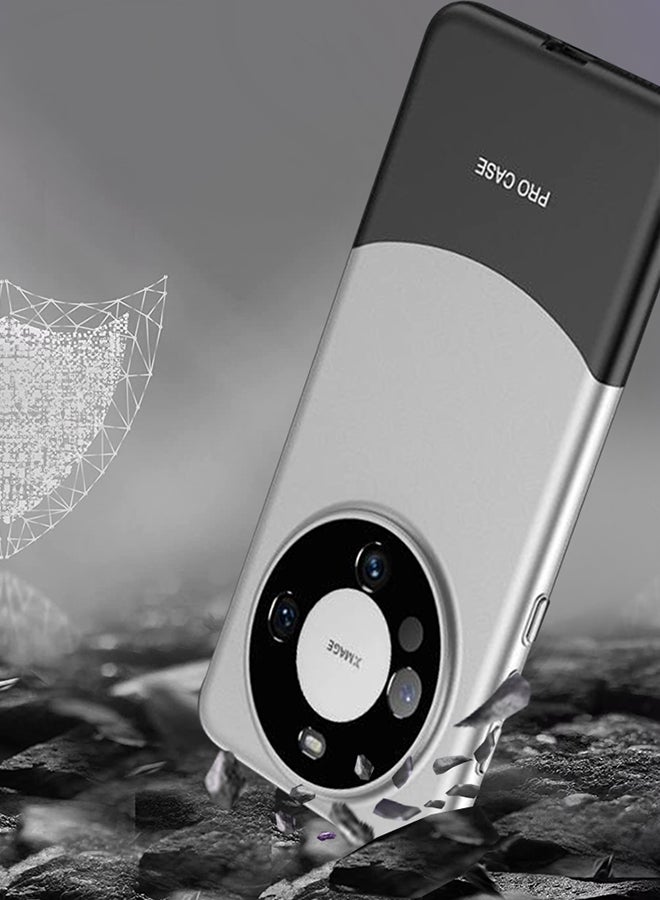 CATANES Huawei Mate 60 Pro Case Camera Full Cover Protector Shockproof Hard Case Cover Luxury and Fashionable Design Case Silver - Image 2