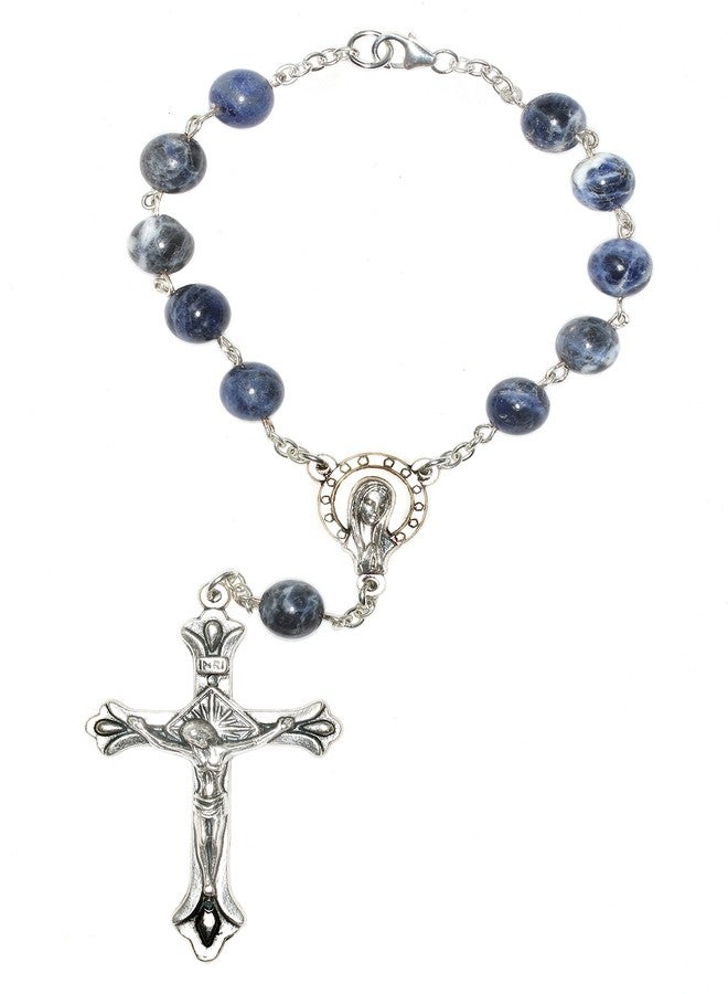 Rosaries One Decade Auto Rosary made with Sodalite Gemstones - Image 1