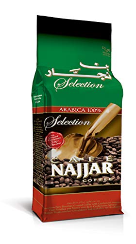 Najjar قهوة قهوة نجار التركية مع الهيل 450 جرام 100 حبوب أرابيكا قهوة مطحونة قهوة محمصة داكنة قهوة لبنانية قهوة عربية مشروبات قهوة تعمل مع آلة القهوة التركية - Image 1