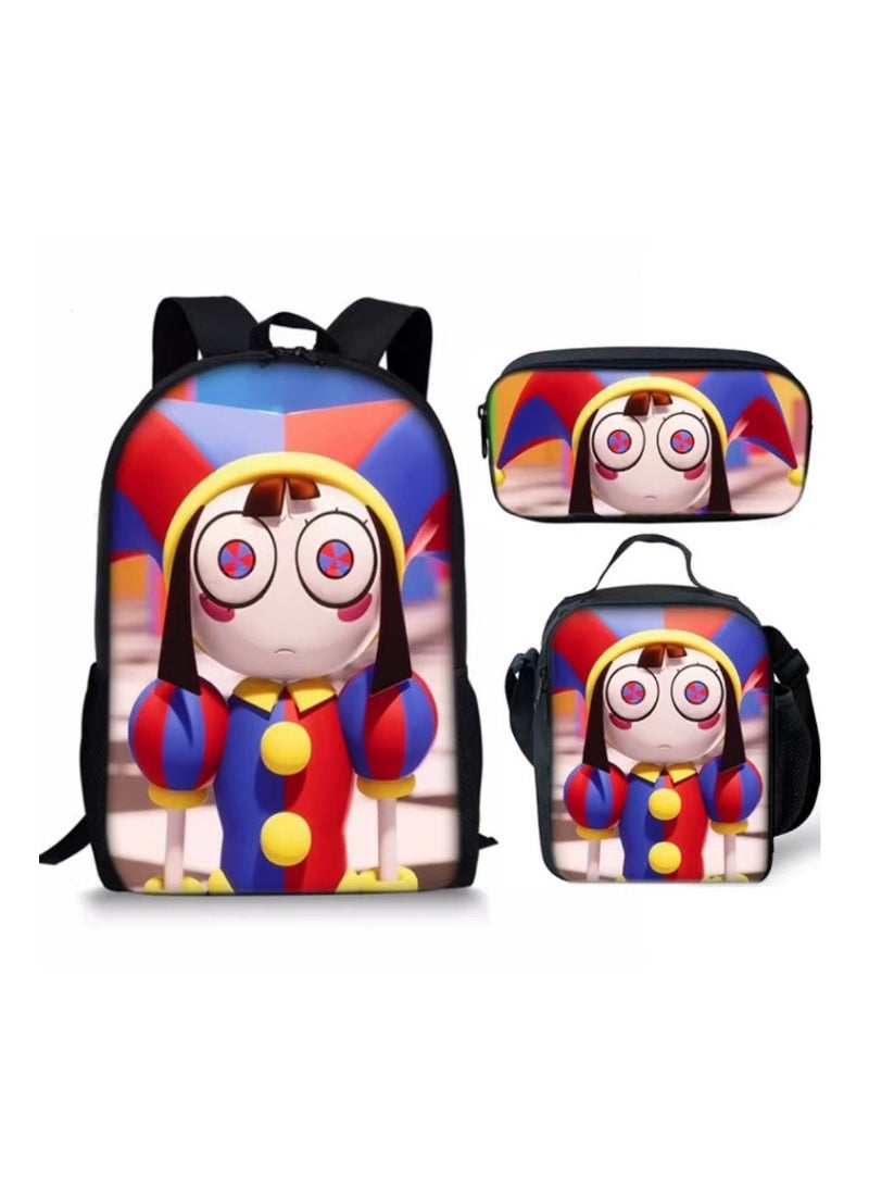 Children's leisure load reducing large capacity printed backpack for elementary school students, 3-piece set  - Image 1