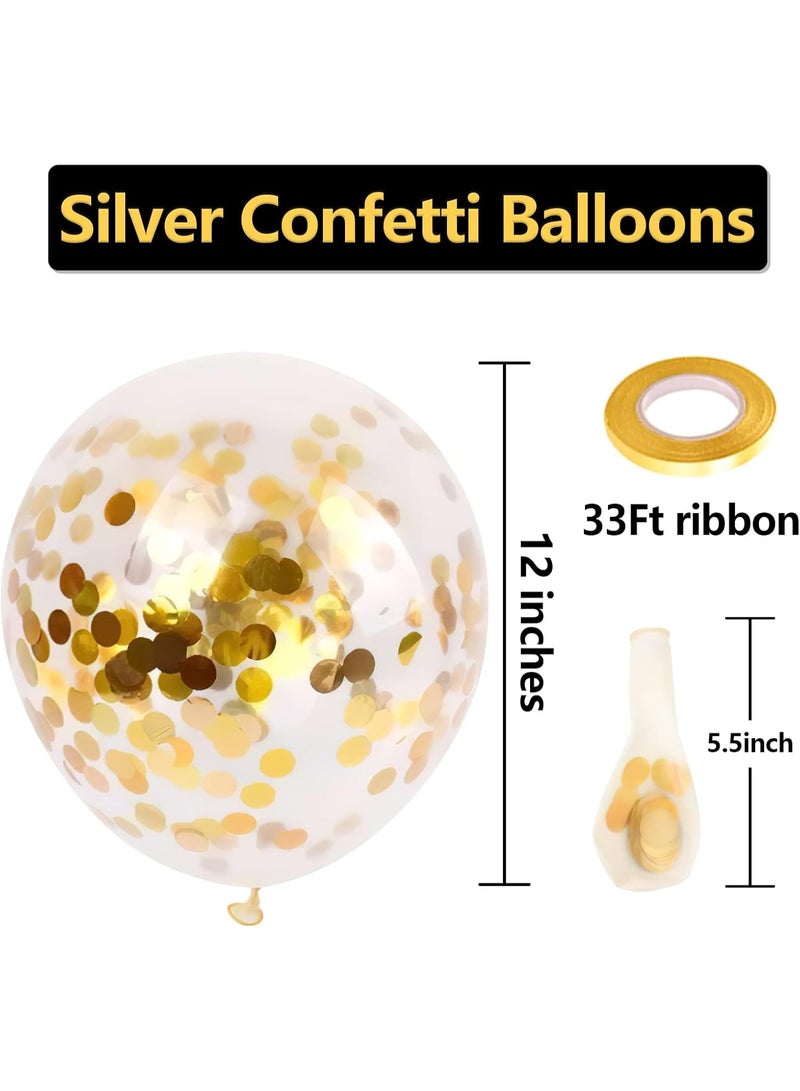 Gold Confetti Latex Party Balloons - 60 Pack, 12 inch Helium Gold Confetti Balloons for Wedding, Graduation, Baby Shower, Birthday Party Decorations - Image 3