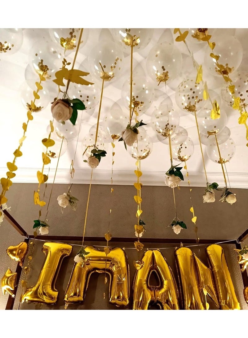 Gold Confetti Latex Party Balloons - 60 Pack, 12 inch Helium Gold Confetti Balloons for Wedding, Graduation, Baby Shower, Birthday Party Decorations - Image 5
