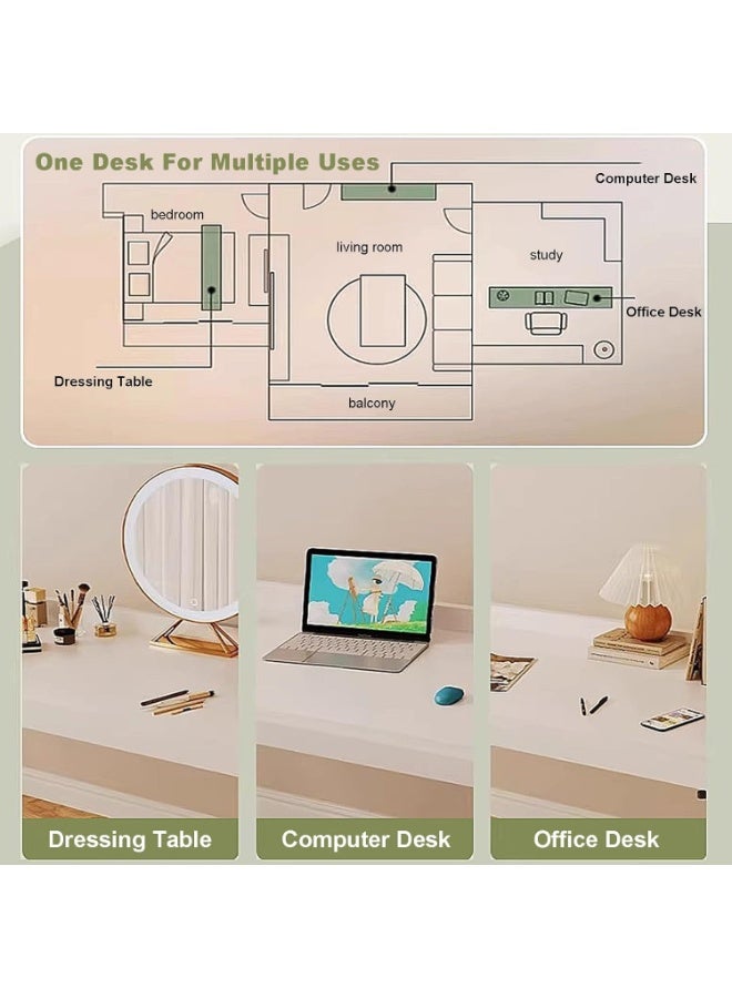 Over Bed Table with Wheels - Height Adjustable Mobile Laptop Desk, Folding Computer Table Swivel Tray Writing Desk for Bedroom Home Office Hospital, Portable Overbed Workstation for King Size Bed（YN119） - Image 4