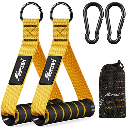 HPYGN Exercise Handles, D Handle Cable Attachment, Grip Attachments for Cable Machine Pulleys, Resistance Bands and Strength Trainers, Pull Down Exercise Accessories, Home Gym Exercise Machine Attachments - Image 1