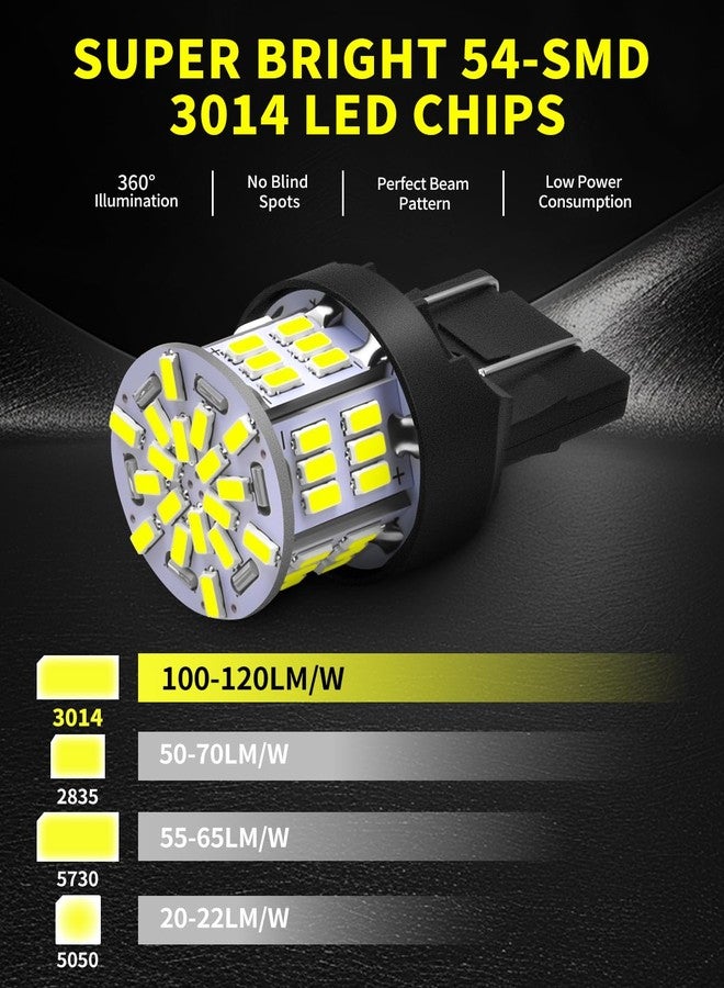 AUXLIGHT مصابيح AUXLIGHT 7443 LED، 54-SMD، سطوع فائق 300%، بديل لمصابيح 7444 7440 T20 922 7442 W21W LED للسيارات والشاحنات، مصابيح الرجوع للخلف، مصابيح الفرامل الخلفية، مصابيح الإشارة، لون أبيض زينون (عبوة من 6 مصابيح) - Image 3