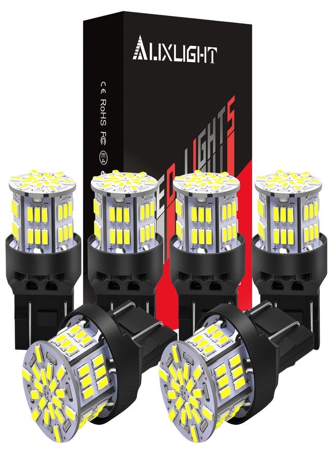 AUXLIGHT مصابيح AUXLIGHT 7443 LED، 54-SMD، سطوع فائق 300%، بديل لمصابيح 7444 7440 T20 922 7442 W21W LED للسيارات والشاحنات، مصابيح الرجوع للخلف، مصابيح الفرامل الخلفية، مصابيح الإشارة، لون أبيض زينون (عبوة من 6 مصابيح) - Image 1