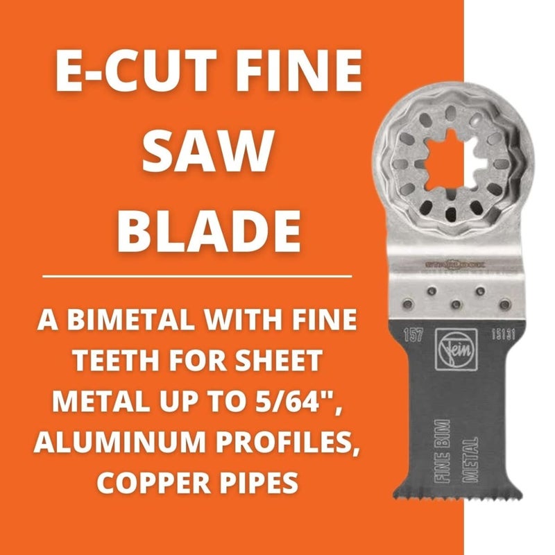 Fein Starlock E-Cut Saw Blade - Precision Cutting for Sheet Metals, Aluminum Profiles, Copper Pipes & Hard Plastics with Fine Teeth, 1-1/8" Width, 2" Length, 10-Pack - 63502157290 - Image 3
