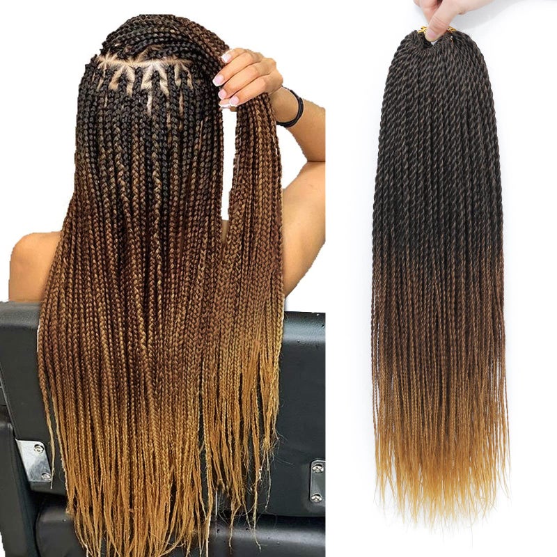NAYOO Small Crochet Hair Senegalese Twist 18 Inch 8 Packs Ombre Crochet Braids PreLooped 35 StrandsPack Crochet Twist Hot Water Setting Ombre Senegalese Twist Crochet Hair for Black Women