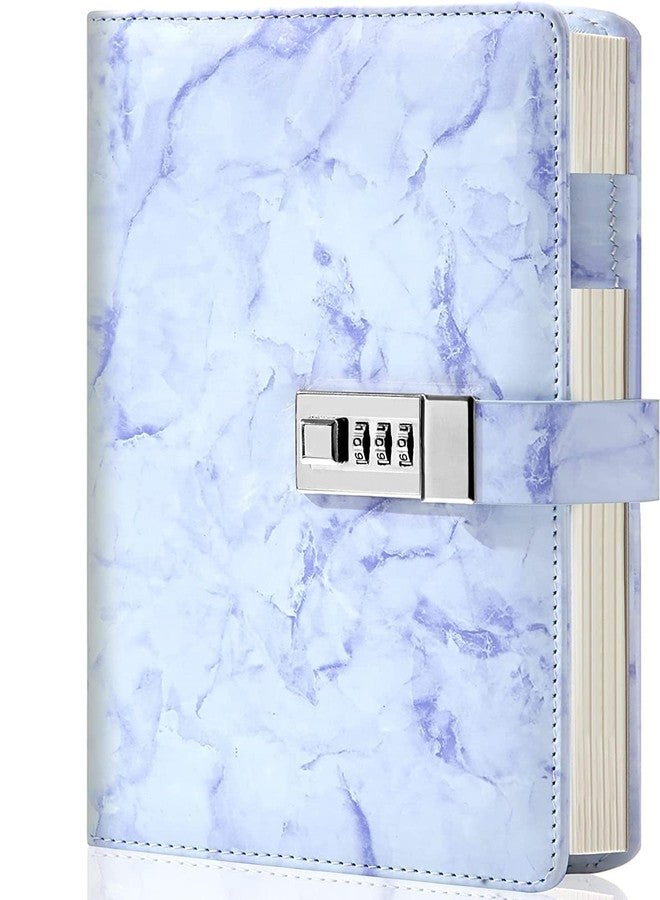 VATTU Diary Journal with Locks for Girls and Women Secret Diaries Journal with Code Lock A5 Notebooks with Combination Lock PU Leather Cover Diary Notebook for Teen Girl - Marble Design - Image 1