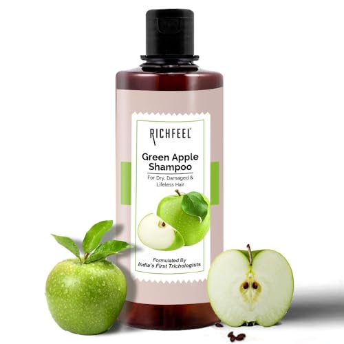 Richfeel Green Apple Shampoo For Dry & Damaged Hair | Anti Dandruff | Promotes Healthy, Shiny and Glossy Hair | Nourishes Scalp | Makes Hair Soft & Smooth | All Skin Types | 500 ml - Image 1
