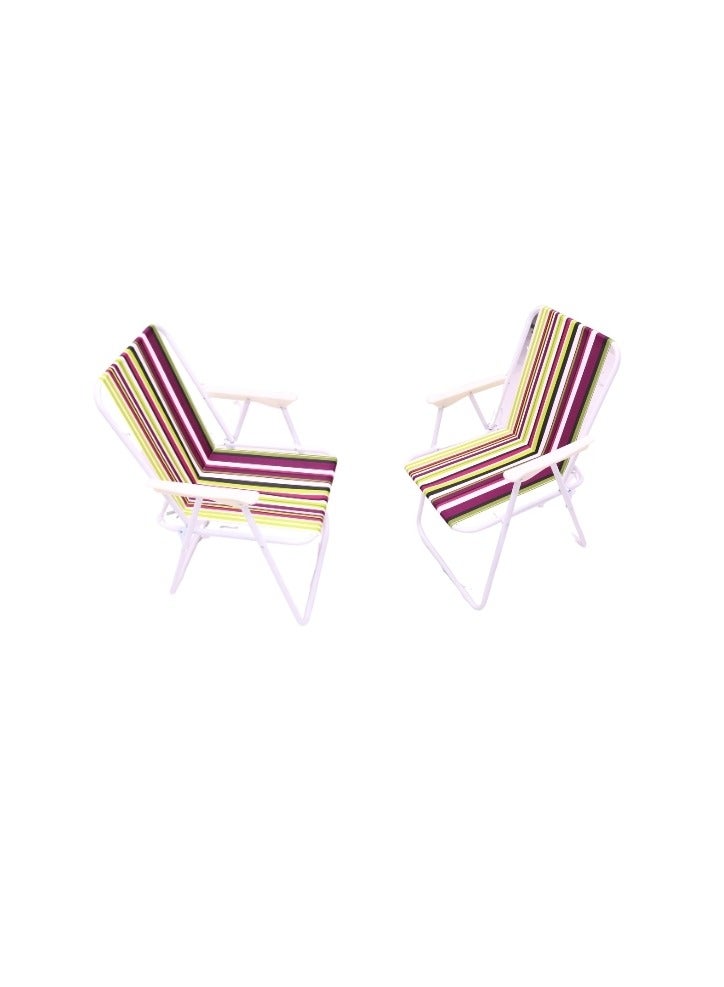 سمارت هوم طقم كراسي تخييم يتكون من 2 كرسي قابلة للطي ، مقعد رحلات ،كرسي رياضي، كرسي خارجي وكرسي حديقة - Image 1