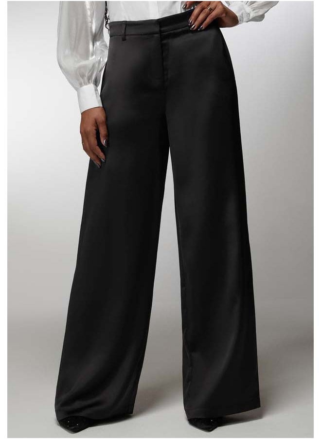 bebe High Waist Satin Ultra Wide Leg Pant  - Image 2