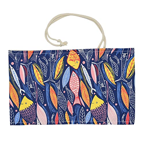 Maydahui Canvas Colored Pencil Roll Wrap 24/48/72 Slots Coloring Pencil Holder Organizer Storage Pouch Portable for Artist Drawing (Colorful Fish,24 Slots) - Image 4