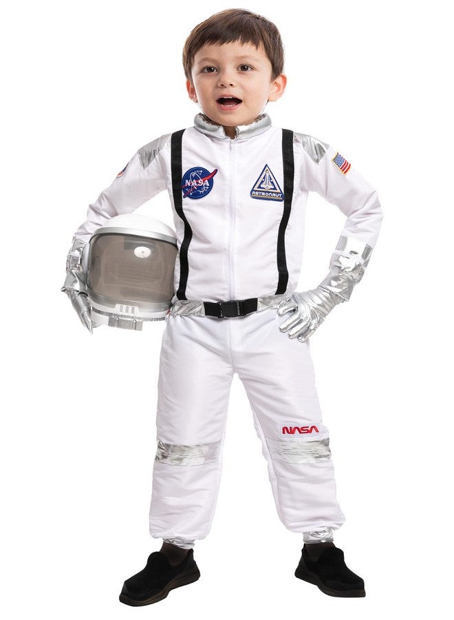 Spooktacular Creations Spooktacular Creations Halloween Astronaut Costume for Kids, Unisex White Astronaut Outfit Set with Helmet, Toddler Pilot Jumpsuit for Halloween Costume Dress-Up Party (3T, 3-4 yrs) - Image 1