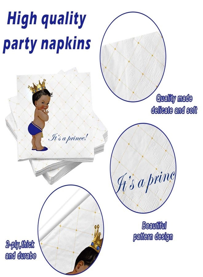 Buerhanerry 50 Royal Blue Prince Party Napkins, It's a Prince Baby Shower Decorations Boy, Prince Birthday Dinner Table Decoration Supplies, Royal Blue Disposable Paper Napkins - Image 3