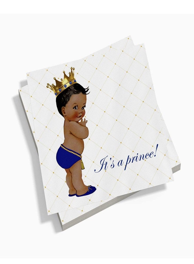 Buerhanerry 50 Royal Blue Prince Party Napkins, It's a Prince Baby Shower Decorations Boy, Prince Birthday Dinner Table Decoration Supplies, Royal Blue Disposable Paper Napkins - Image 1