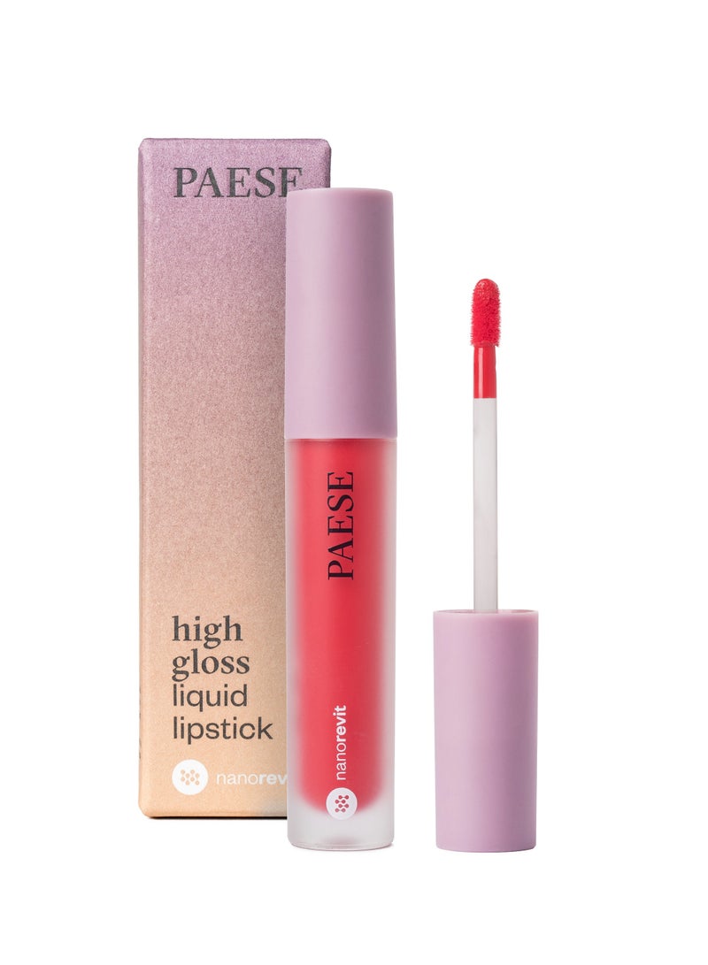 Paese Nanorevit High Gloss Liquid Lipstick Hydrating Glossy Liquid Lip Colour with Non Sticky Formula, Bold Red Shine Lipstick for Smooth Fuller Looking Lips 53 Spicy Red - Image 1