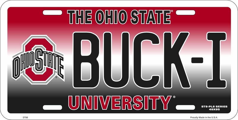- Ohio State University - Ohio State Buckeyes - Buck-I Ohio State 12x6 inch Novelty License Plate