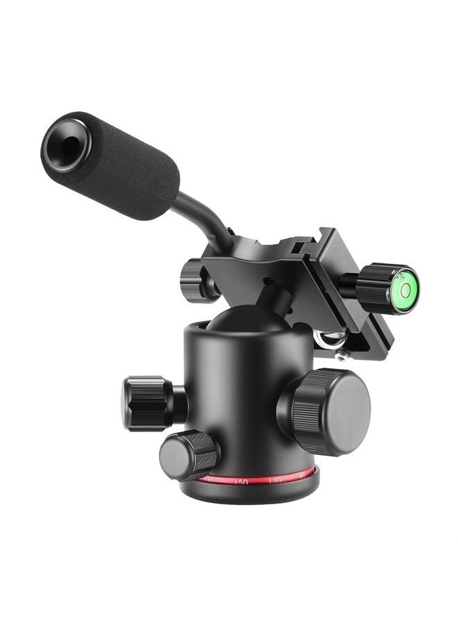 Heavy Duty Camera Tripod Ball Head with Handle and 1/4 inch Quick Shoe Plate, 360 Degree Panoramic Head for Tripod, Monopod, Slider, DSLR Camera, Camcorder, Load up to 17.6 pounds/8 kilograms