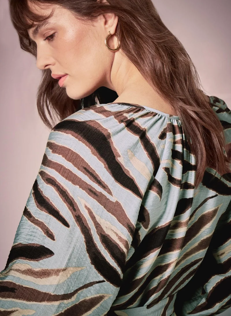 Matalan Et Vous Blue Zebra Mini Dress