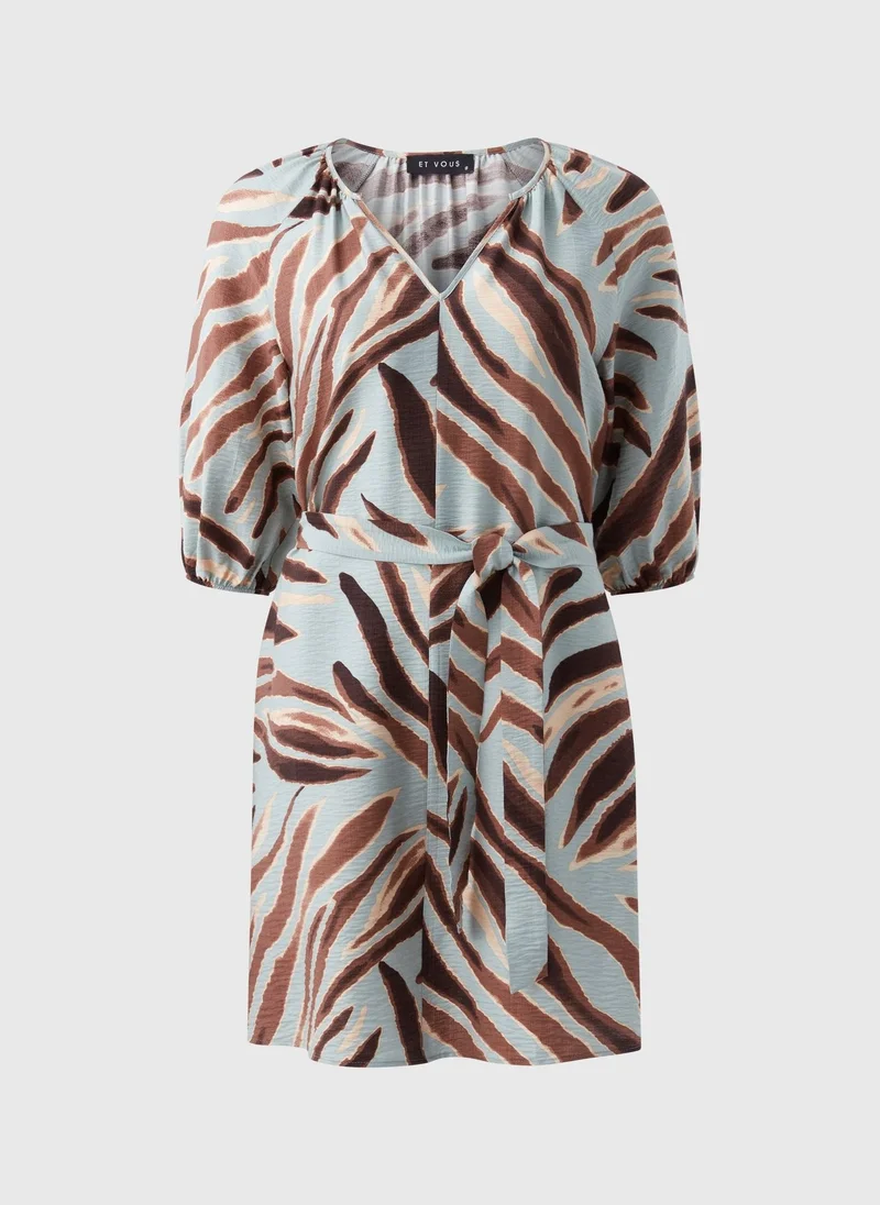 Matalan Et Vous Blue Zebra Mini Dress