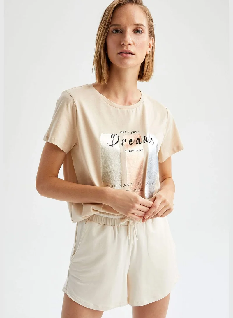 DeFacto Woman Regular Fit V Neck Short Sleeve T-Shirt