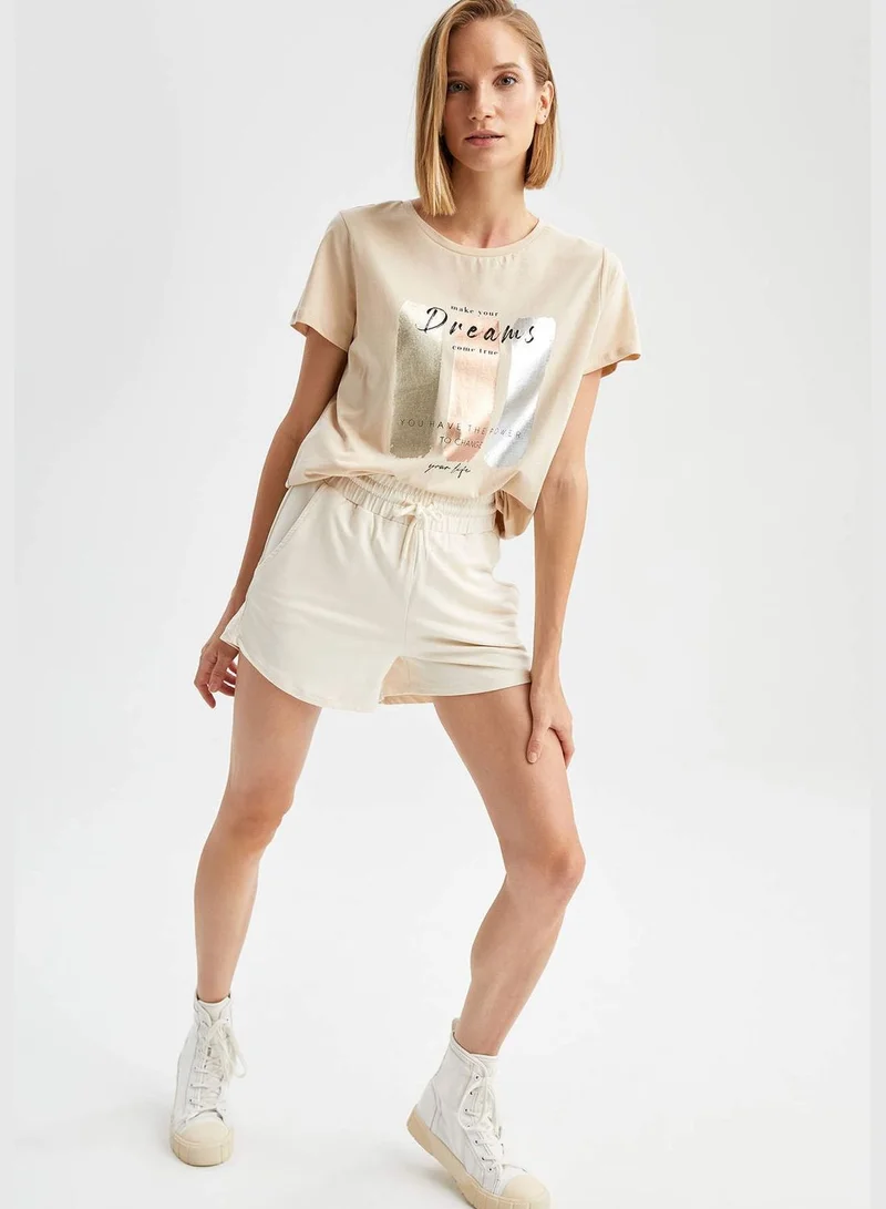 DeFacto Woman Regular Fit V Neck Short Sleeve T-Shirt