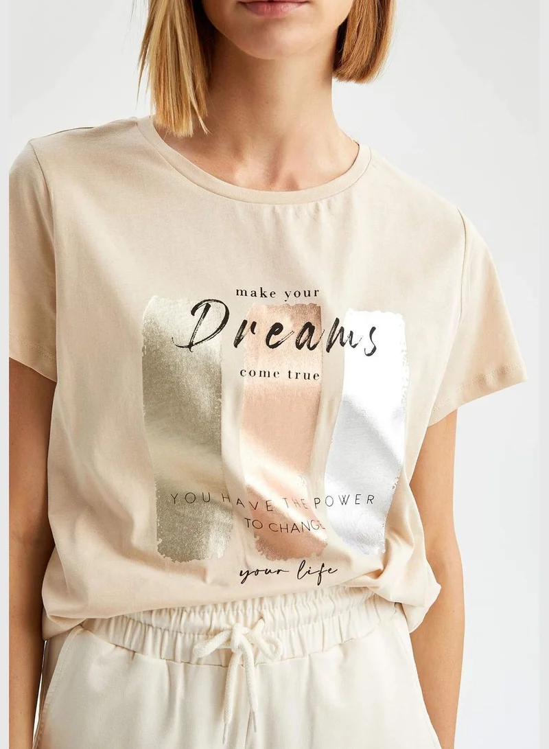 DeFacto Woman Regular Fit V Neck Short Sleeve T-Shirt