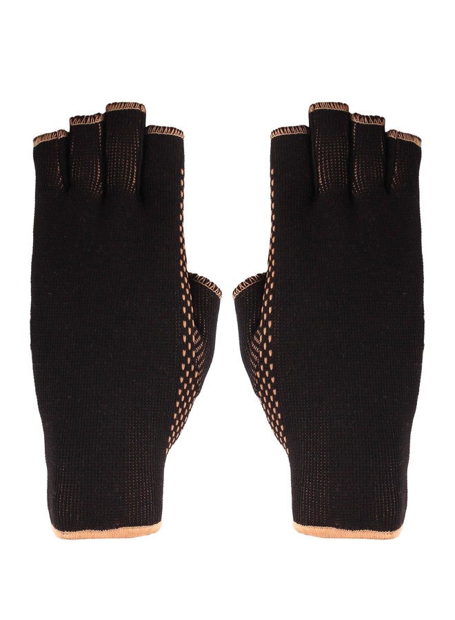 BambooMN Copper D 1 Pair Black Copper Rayon from Bamboo Copper Compression Gloves - Image 3