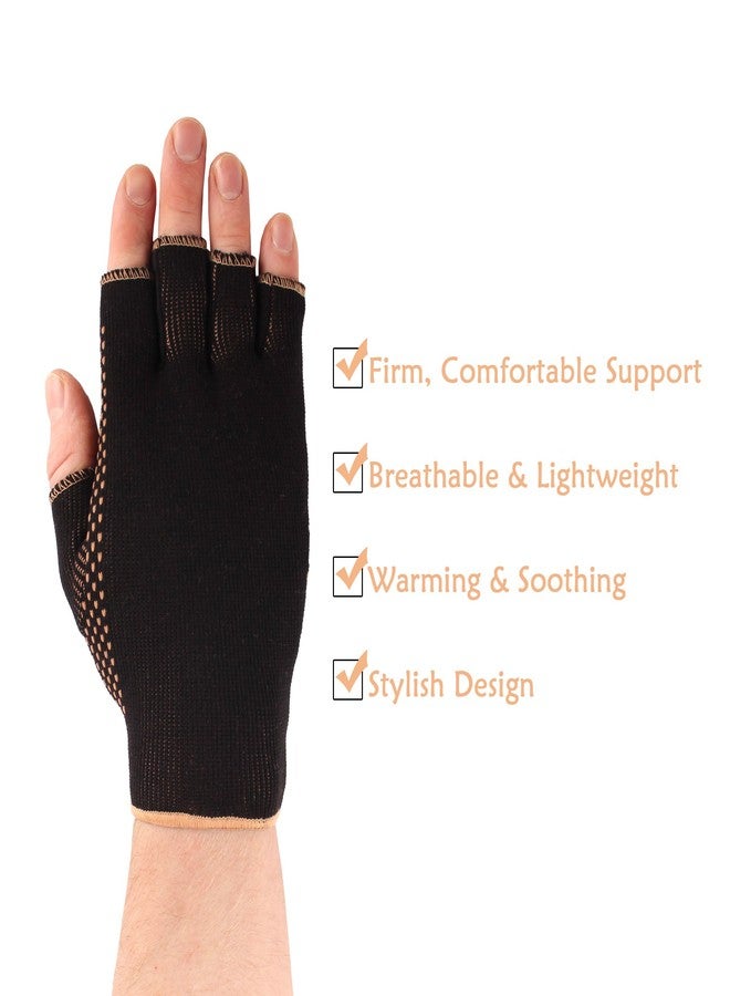 BambooMN Copper D 1 Pair Black Copper Rayon from Bamboo Copper Compression Gloves - Image 2