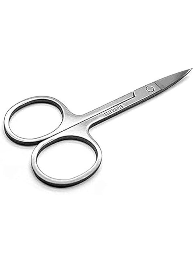 Small Eyebrow Scissors All Purpose - Mini Women's Grooming Metal Steel Curved Cutting Scissors for Brow, Lash, Nose Hair, Mustache, Nail, Craft - Image 1