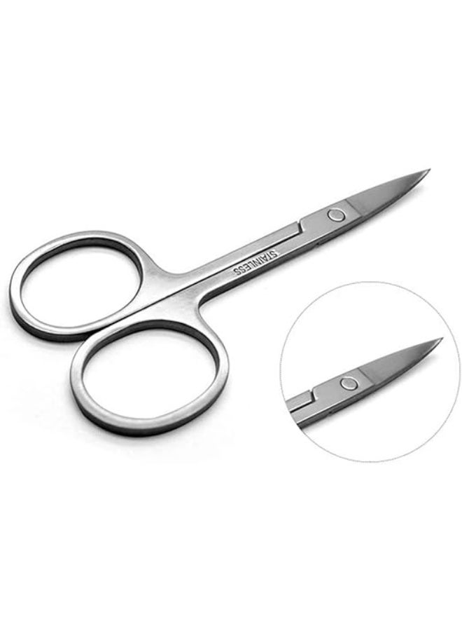 Small Eyebrow Scissors All Purpose - Mini Women's Grooming Metal Steel Curved Cutting Scissors for Brow, Lash, Nose Hair, Mustache, Nail, Craft - Image 2