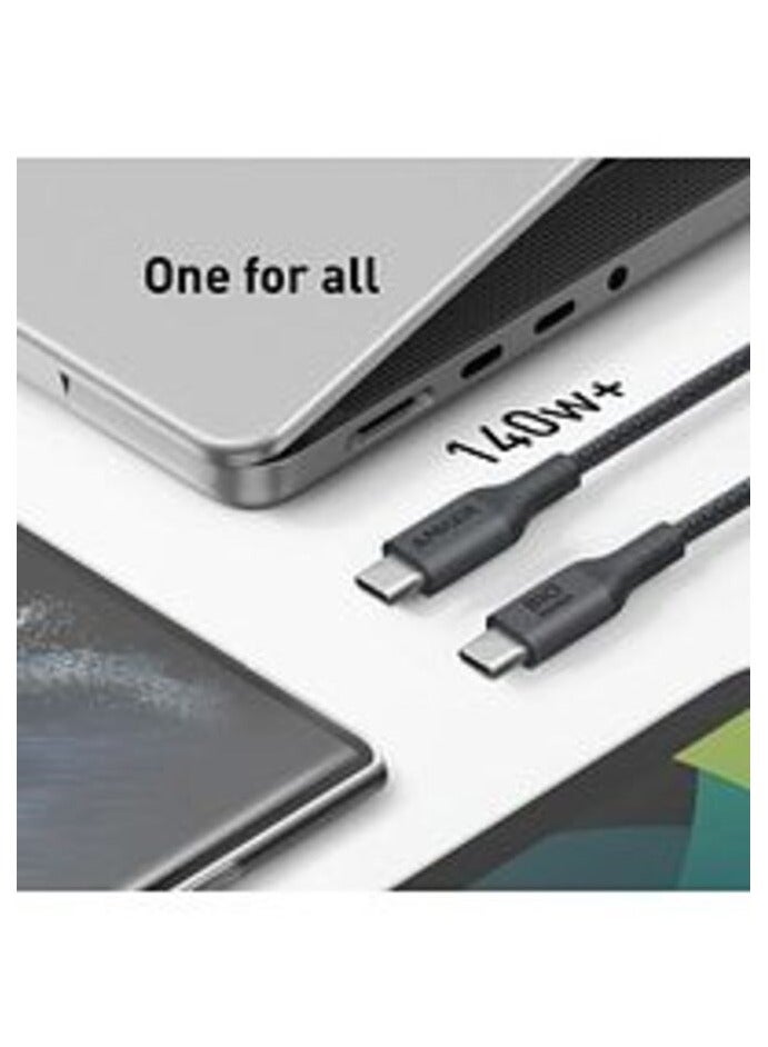 Ankey Anker 544 USB-C to USB-C 240W Cable Bio-Nylon 3ft  Black - Image 5