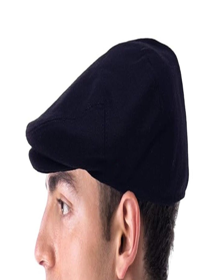 ATABZ Black Golf Flat Cap for Men Newsboy Hat Cap for Men French Style - Image 1