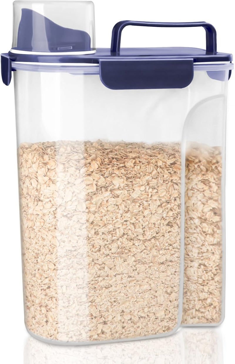 Komzon Rice Container, Airtight Rice Storage Container 10lb, Cereal Containers Storage, BPA Free Food Dispenser with Pouring Spout Handle for Flour Pasta Grain, Pet Dog Cat Bird Food Storage Container - Image 1