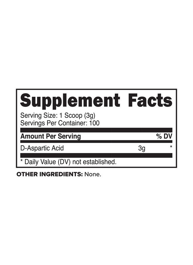 Primaforce Primaforce D-Aspartic Acid 300 Grams (100 Servings), Unflavored, Vegetarian, Non-GMO  - Image 2
