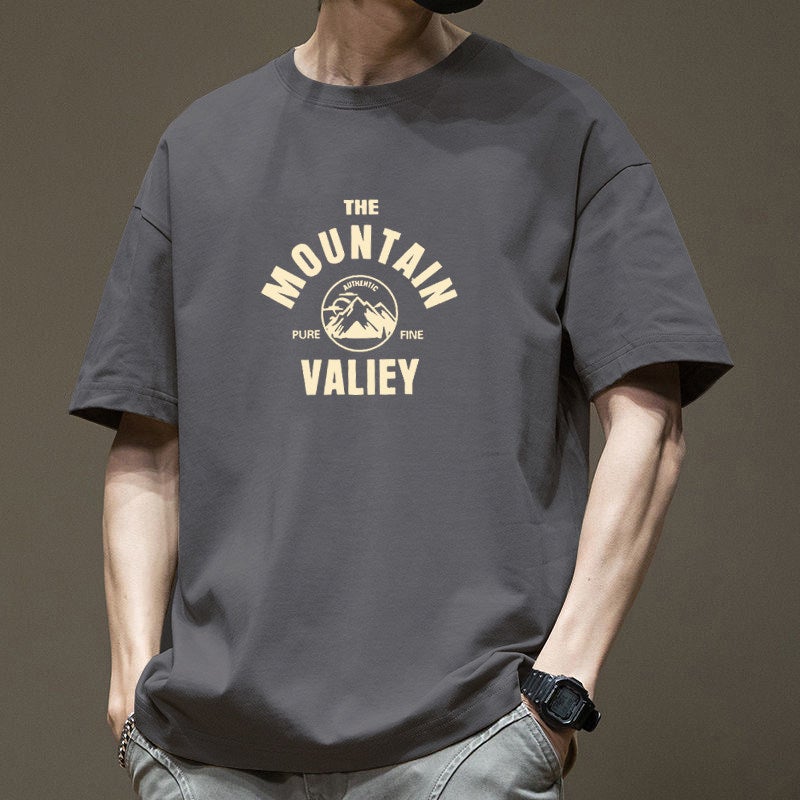 Heavyweight pure cotton short-sleeved t-shirt for men's summer 2025 new youth American-style printed loose half-sleeved top - Image 2