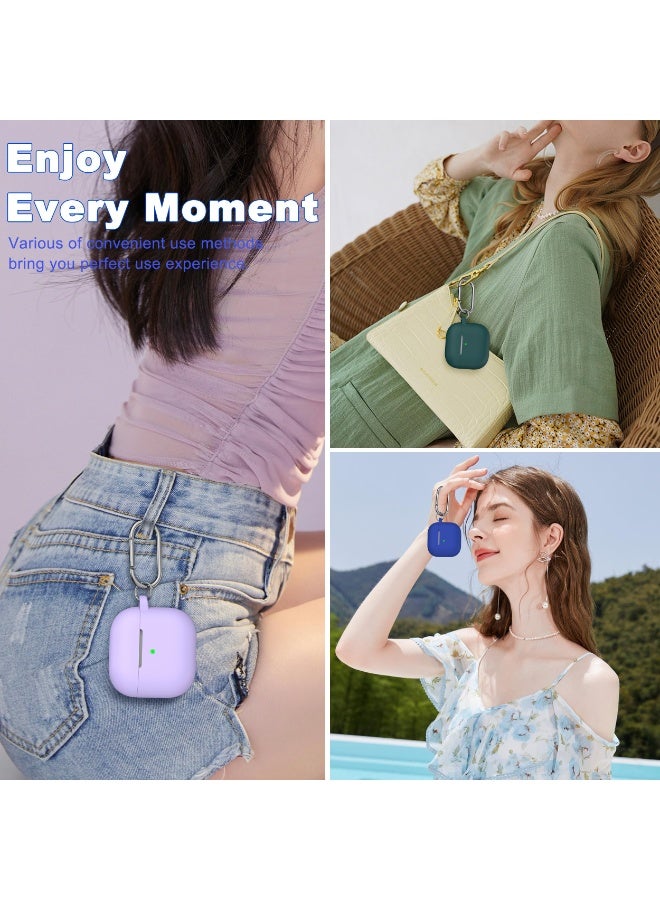 ANYOGRO for AirPods 4 Case Cover 2024 with Cleaner Kit,Soft Silicone Protective Case for Apple AirPods 4th Generation Case for travel or daily commutes, Accessories with Keychain-Purple - Image 3