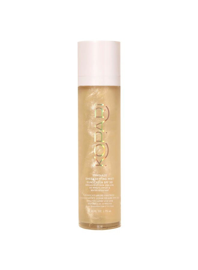 Kopari Sunglaze Sheer Setting Mist Sunscreen SPF 50, Weightless, Fast Drying, Ultra-Fine Setting Spray, Made With Hyaluronic Acid, Sets Makeup For A Hydrated, Dewy Finish, 2.53 fl oz - Image 1