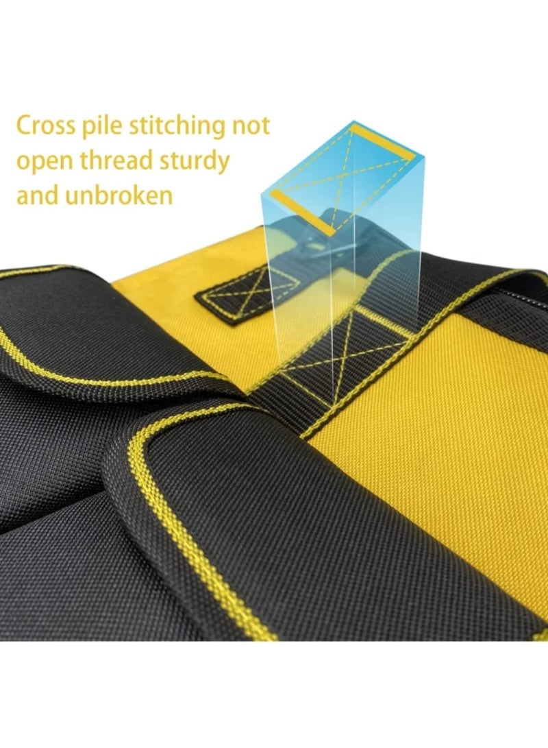 Heavy-Duty Multi-Pocket Tool Bag with Double Zipper and Detachable Shoulder Strap – Durable Waterproof Polyester Construction - Image 3