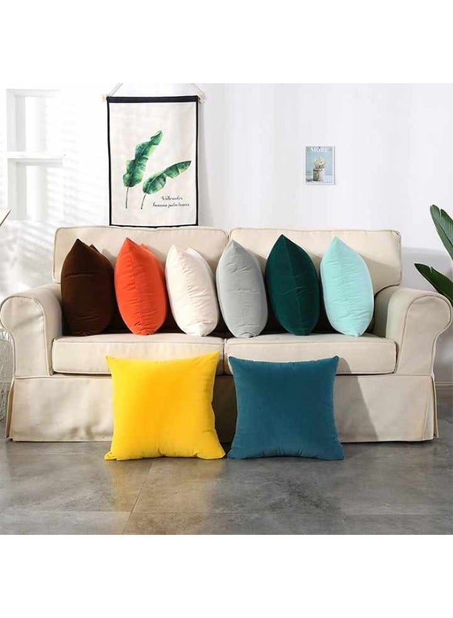 Velvet Pillow Covers 18x18 Inch Set of 2, Decorative Square Throw Pillow Covers Soft Solid Pillowcase for Sofa Couch Cushion Living Room Bedroom, Peacock Blue  - Image 4
