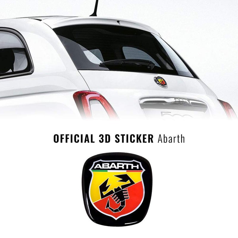 Abarth 32010 3D Front + Rear Logo Sticker, Official Logo for Fiat 500 - Image 2