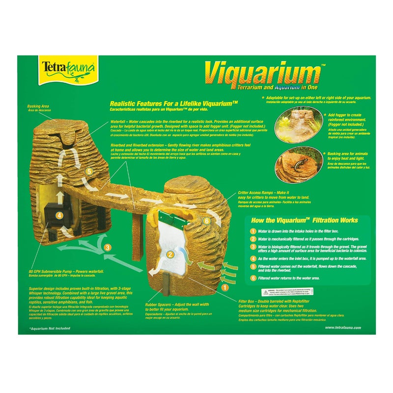 TetraFauna Viqaquarium, All-In-One Terrarium And aquarium, Ideal For Aquatic Reptiles And Amphibians - Image 2