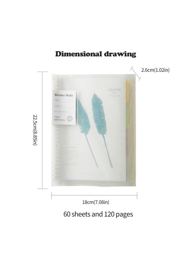 XIANGYU 5-Piece B5 Refillable PP Cover Loose Leaf Ring Binder Notebook  - Image 4