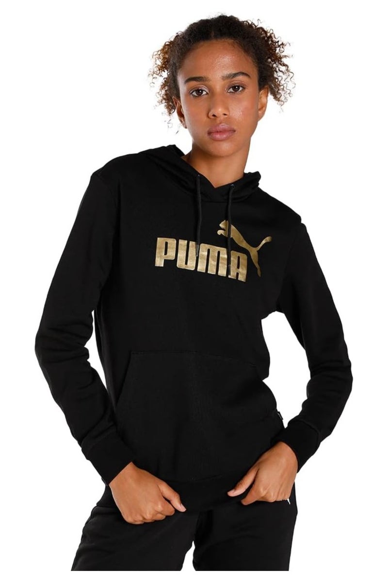 PUMA Ess+ Metallic Logo Hoodie Tr  Black- - Image 1