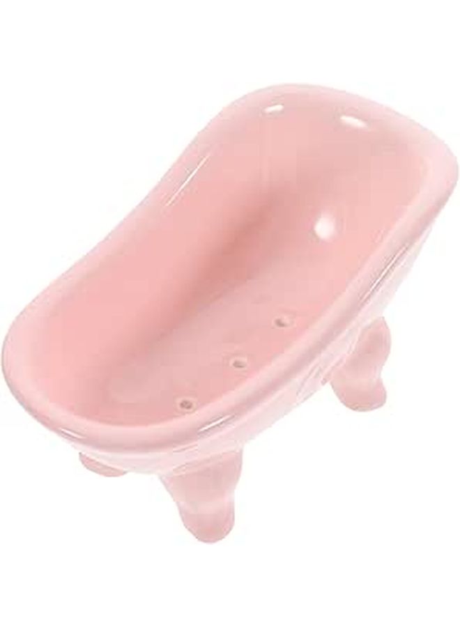 Ceramic Soap Dish Holder Small Bathroom Soap Container for Shower Sink - Image 1