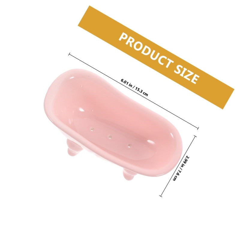 Ceramic Soap Dish Holder Small Bathroom Soap Container for Shower Sink - Image 3
